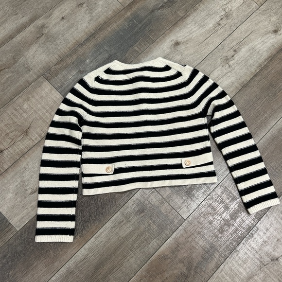 Striped Black and Cream Cardigan - Picture 8 of 9